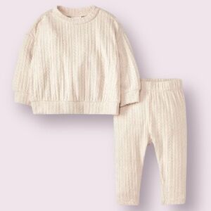 NWT Cat & Jack Baby Sweater Set - 2-Piece Knit Lounge, Size 3-6 Months
